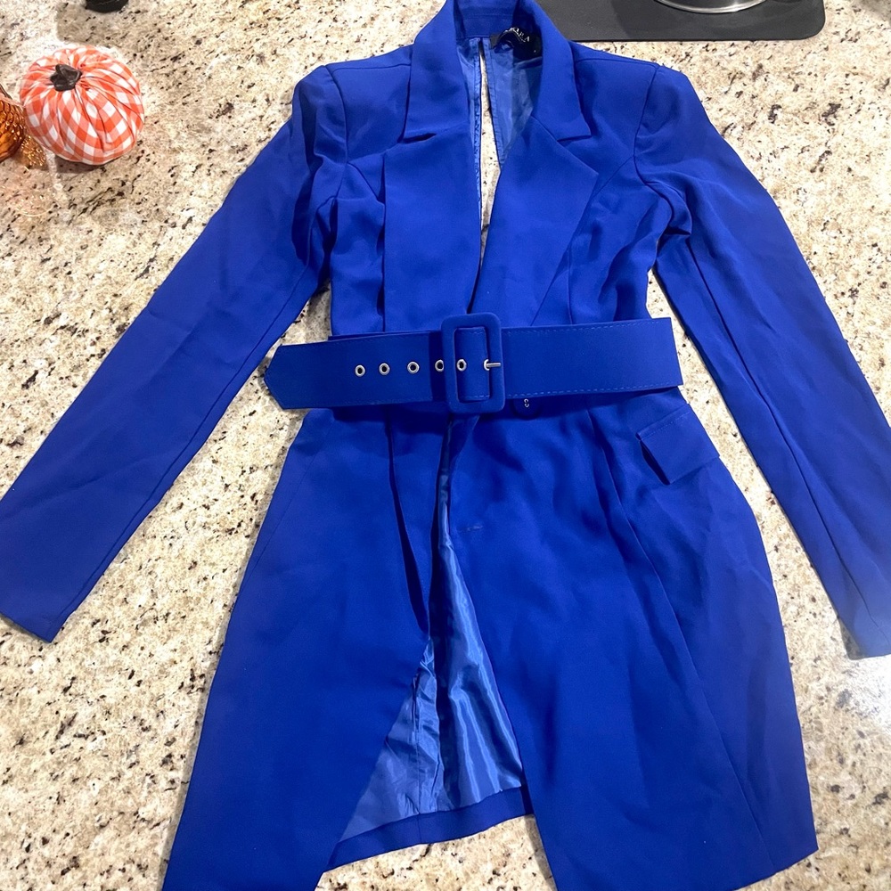 Blue suit dress